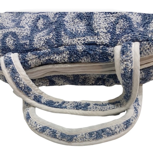 DIOR Blue Terry Cloth Bag Trotter Monogram Diorissimo Boston Cosmetic Pouch - Picture 12 of 16